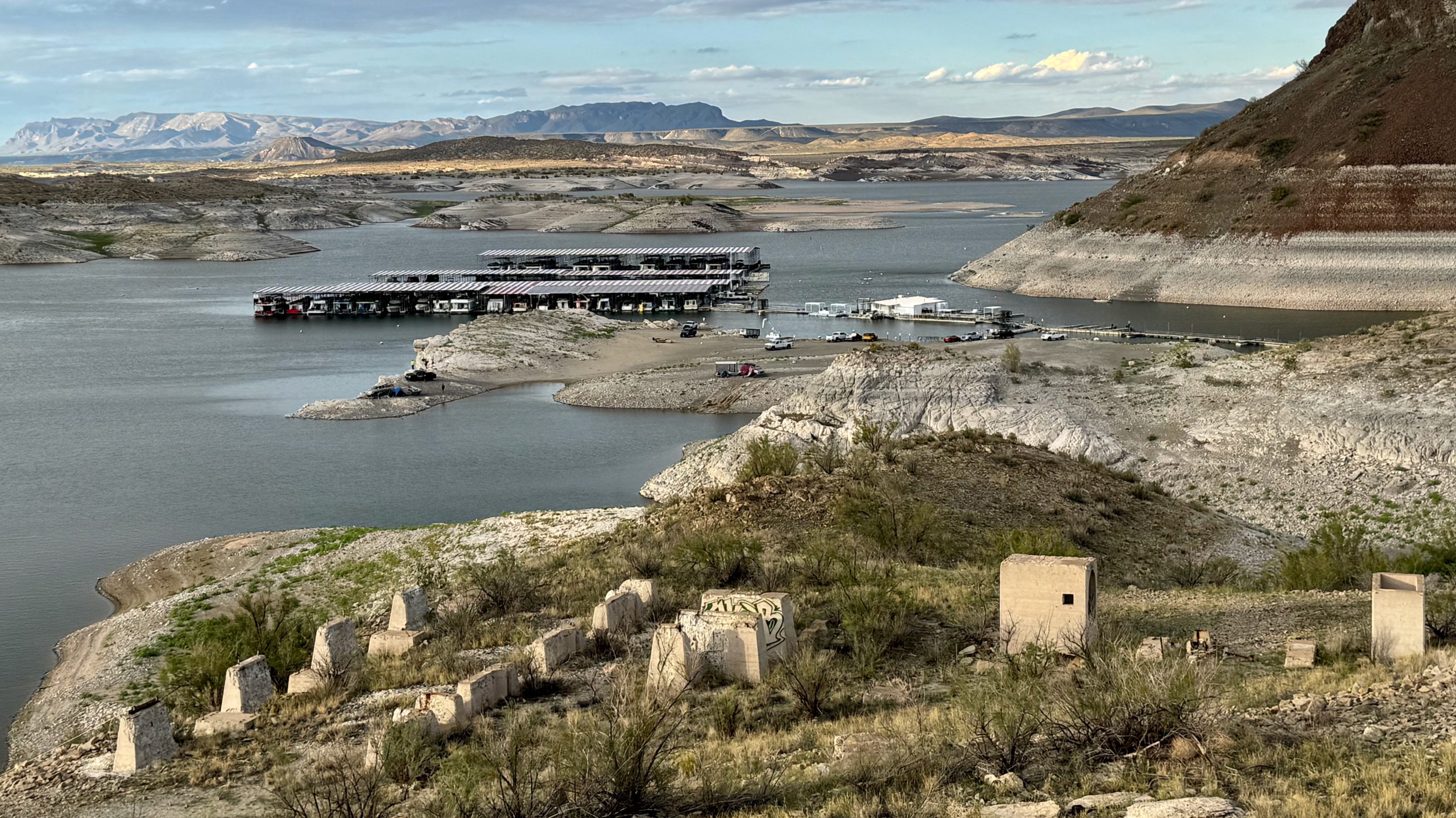 EBR once-drowned foundations & marina at 4% full Compliance is the only “Certainty” the Lower Rio Grande Settlement Provides